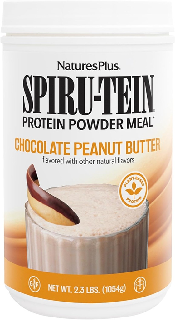 NaturesPlus SPIRU-TEIN, Chocolate Peanut Butter - 2.3 lbs, 2 Paket - Plant-Based Protein Toz - Vegetarian, Gluten Free - 68 Toplam Hizmetler