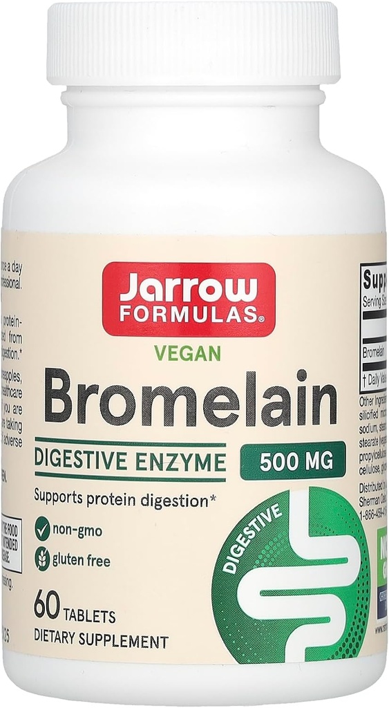 Jarrow Formulas® Bromelain Tabletleri, Protein Digestion için 500 mg Diyet Supplement, 60 Tablet, 60 Gün Supply