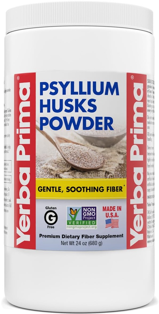 Yerba Prima Psyllium Husk Toz - 24 oz - Güzel Zemin, Unflavored, Sugar Free - Natural Fiber Supplement - Ayrıca Baking için - Contains Her iki ► ve Normallik Desteği için Çözülmeyen Bulk
