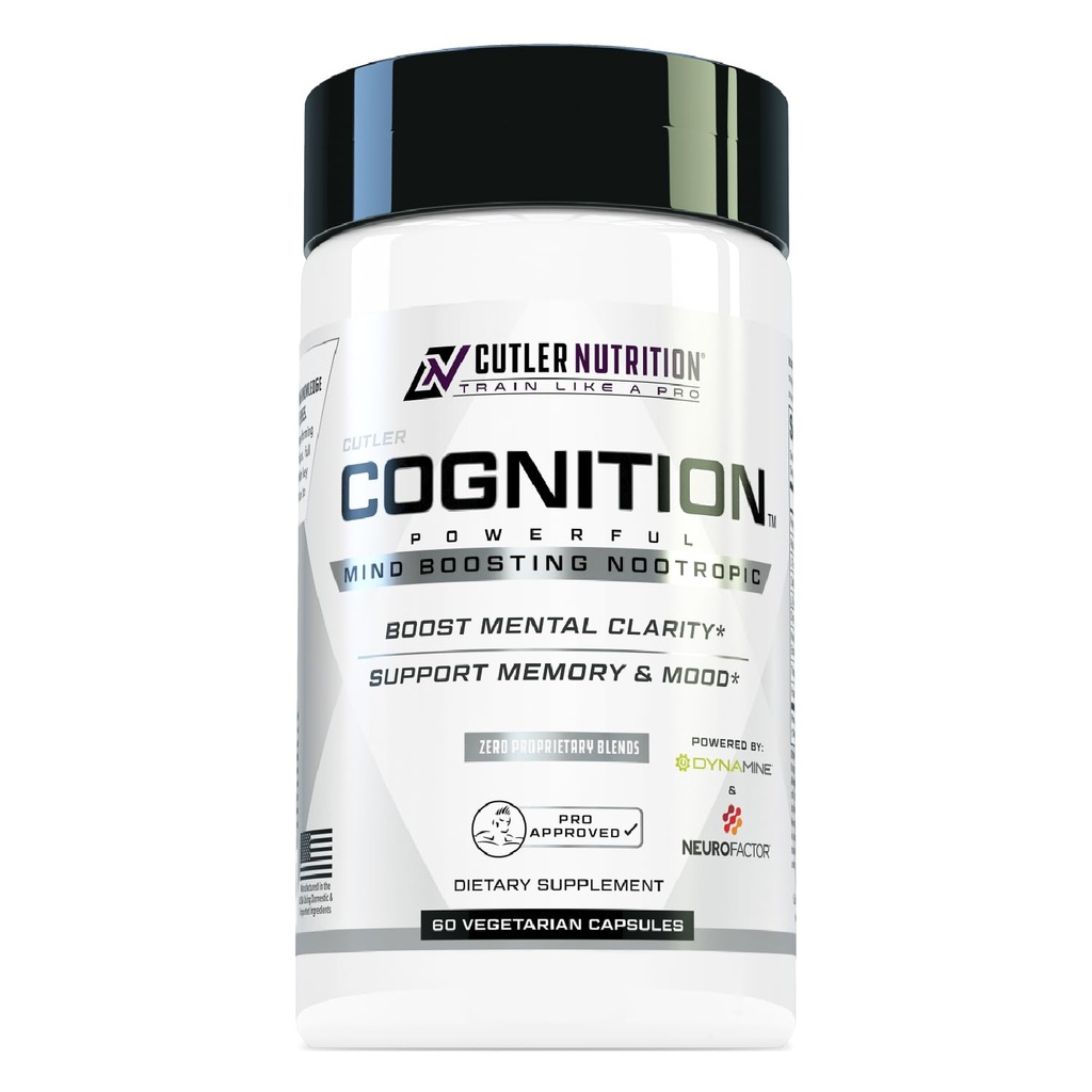 COGNITION High Potency Brain Nootropic Focus Supplement: En İyi Nootropic and Energy Pills for mental Clarity, Memory, Studying, Oyun ve Work | Alfa GPC, Dynamine, Caffeine, L Theanine, 60 Count