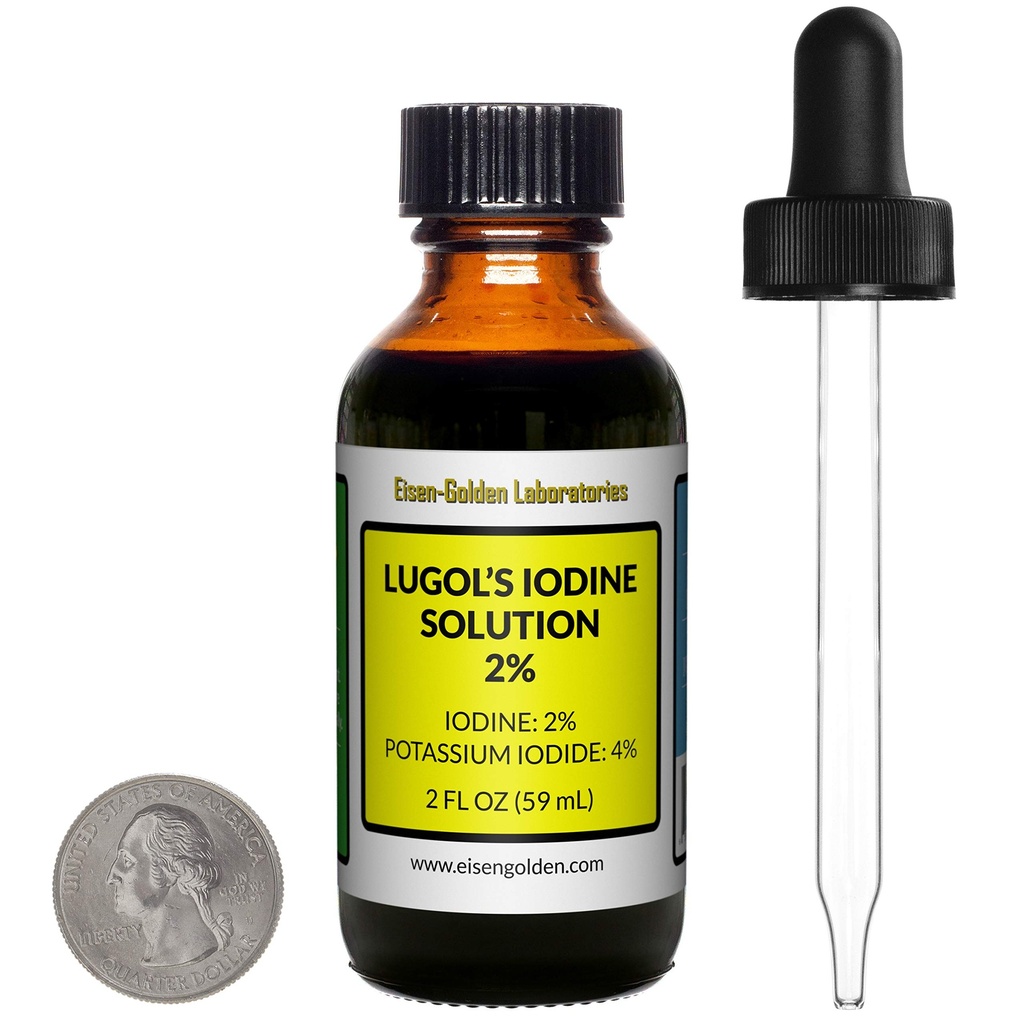 Lugol's Iodine / 2 Çözüm / 2 Oz bir Amber Glass Şişe / Free Dropper