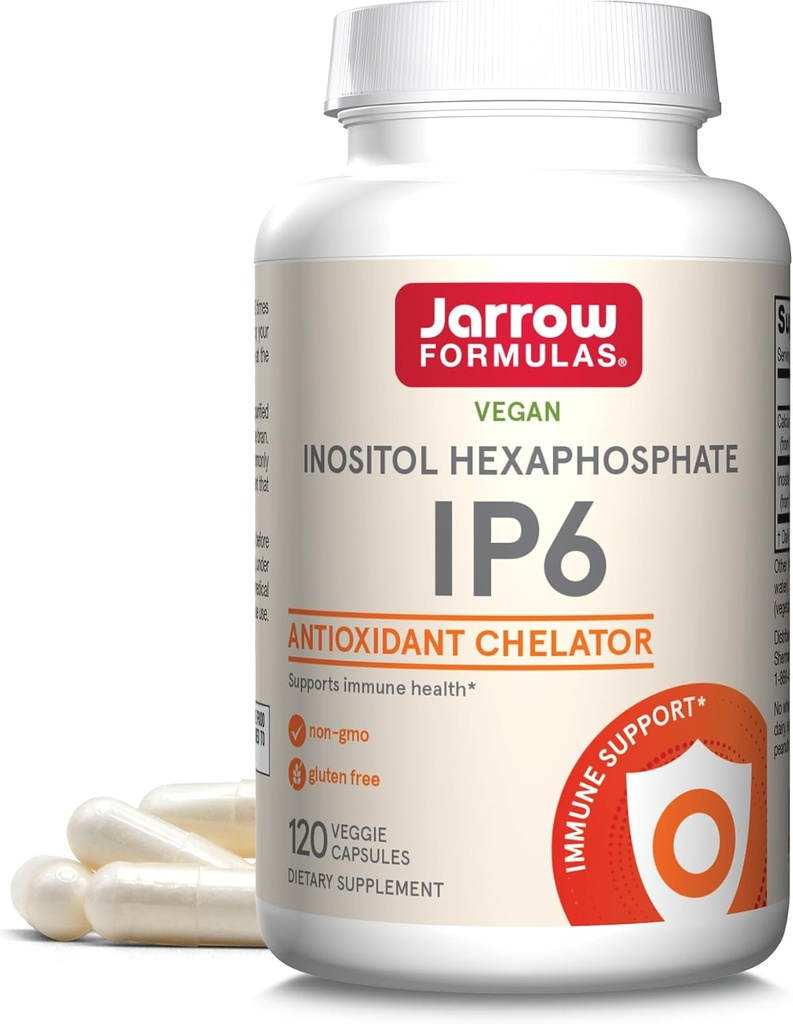 Jarrow Formulas IP6 Inositol Hexaphosphate - 500 mg - 120 Veggie Capsules - Purified Inositol Hexaphosphate - Immune Health Support Supplement - Up to 120 Servings