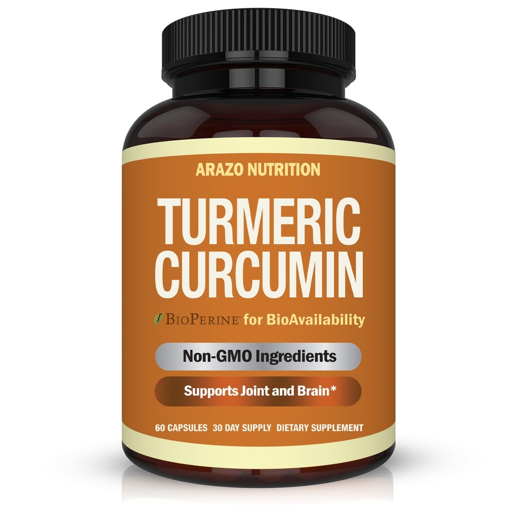 Arazo Beslenme Turmeric Curcumin with BioPerine 1300 mg with Black Pepper - Ortak Destek Beslenme Supplements -% 100 Herbal Tumeric Root Capsules