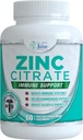 Çinko Citrate 30 mg Supplement - Yetişkinler için Immune Support for Yetişkinler Çocuklar Güvenli Immune Supplements Vitamin Alternative to Lozenge Liquid and Chewable Tablets