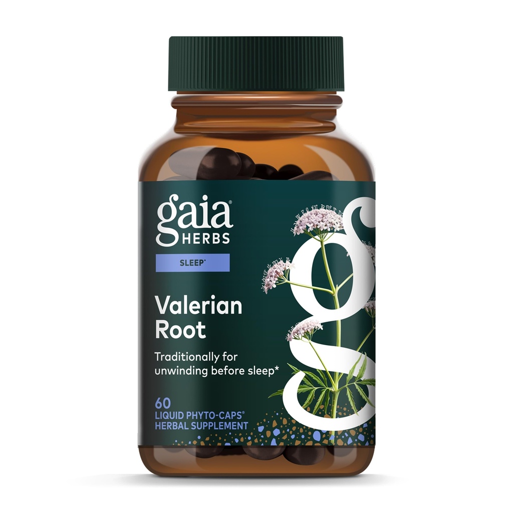 Gaia Herbs Valerian Root - Natural Sleep Support for a Natural Calm to Help Relaxation to Ready for Sleep - Organik Valerian Root - 60 Vegan Sıvı Phyto-Capsules (30-Day Supply)