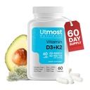 K2-5000iu Vitamin D ve 100 mcg Vitamin K Supplement ile en fazla Bioavailability için bir Kapsülte - Cardiovascular için silikon Absorpsiyon, Immune ve Bone Health (60 Capsules)