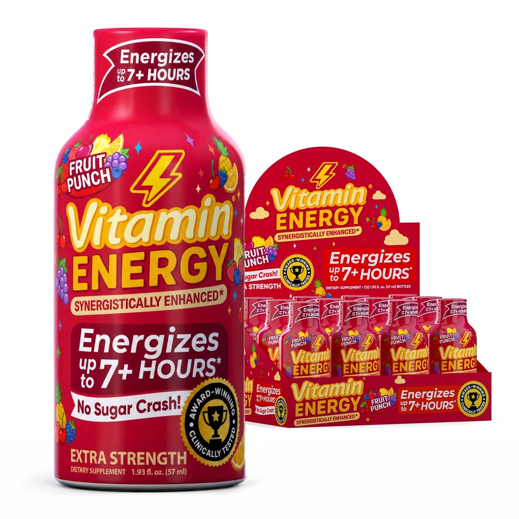 Enerji Vitamini Immune+ Ekstra Kuvvetli Enerji Shot Meyve Zü, 260 mg Doğal Caffeine, B-Vitamins, Citicoline, Green Tea, Immunity & Focus Support, Zero Sugar, Gluten-Free 1.93 fl ozzz