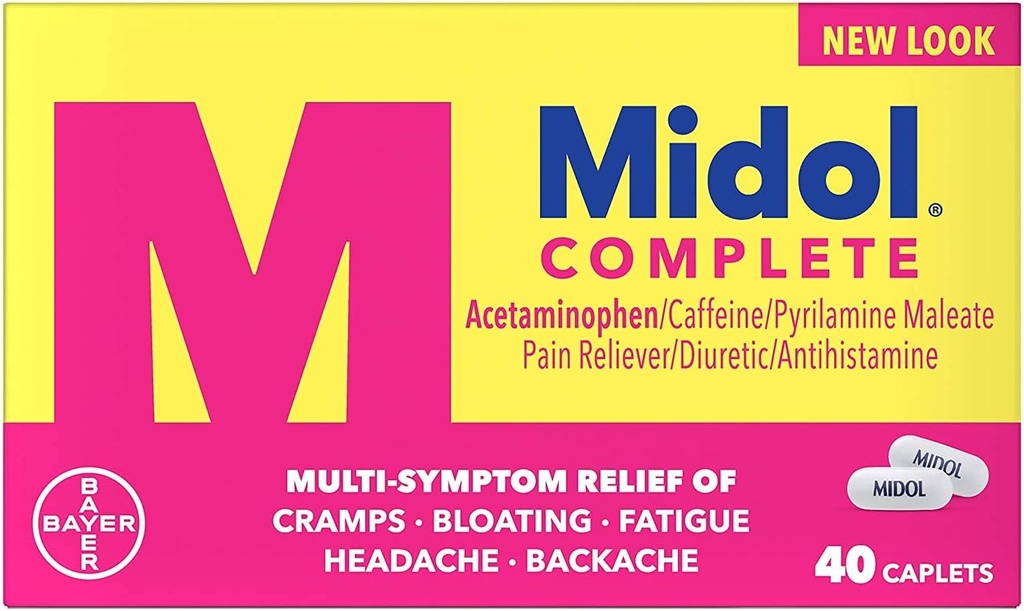 Midol Tamam, Menstrual period Belirtileri Relief, Caplets, 40 Count, 2Pack