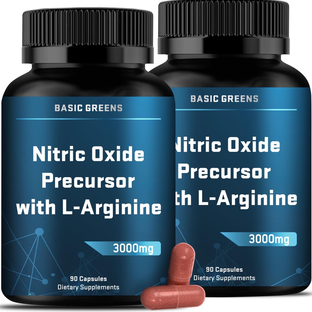 Erkekler ve Kadınlar için L-Arginine 3000 mg Nitrik Çimento Supplement - Circulation için Arıt Kökleri ile Non-GMO Vegan Capsules, Endurance, Energy, Stamina, Performans ve İşout Desteği – 90 Caps