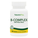 NaturesPlus B-Complex with Rice Bran - 90 Tablet - Vejetaryen, Gluten Free - 90 hizmet
