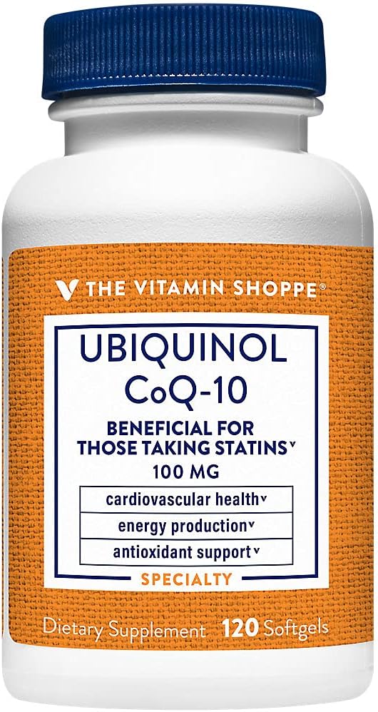The Shoppe Ubiquinol CoQ-10 100 mg - Bu Takma Statinleri için Beneficial - Destekler Kalp ve Hücre Sağlığı ve Sağlıklı Enerji Üretimi, Temel Antioksilar - Daily (120 Softgels)