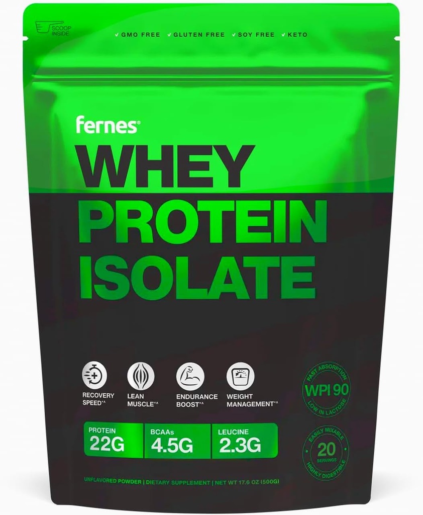 100 Grass-Fed Whey Protein Isolate Toz for Women & Men 22g with 4.5g BCAAs Non-GMO Hormon-Free No Yapays Keto Clean & Pure Low Lactose WPI 90 for Superior Digestability - 20 Servisler