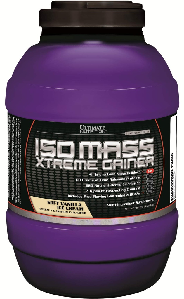 Ultimate Beslenme ISO Mass Xtreme Winer, Kilo Wintine ile Protein Tozu, 60 Protein Gramleri, Whey Isolate Protein Tozu Lean Kas Kazananı için, 30 Hizmetle 10 LBS, Vanilla Buz Kremi
