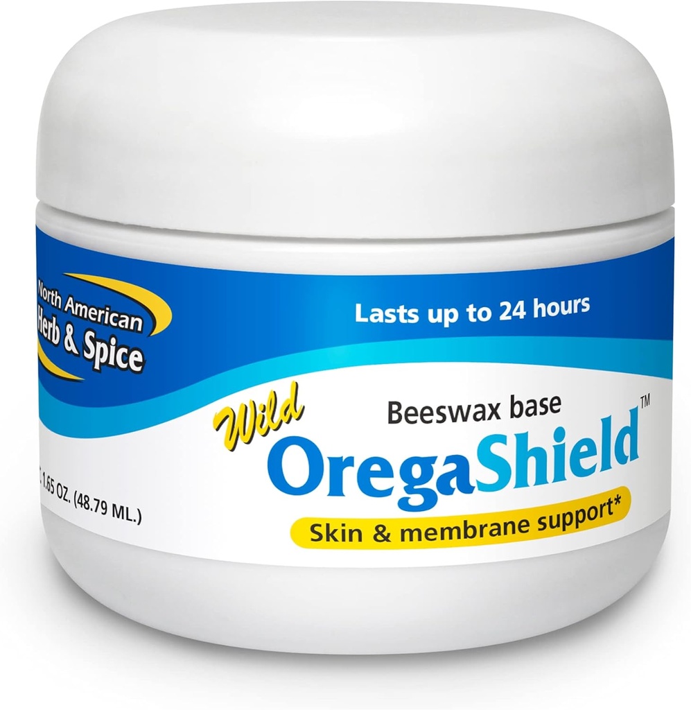 NORTH AMERICAN HERB & SPICE OregaShield - 2 oz - Skin & Membran Desteği - Bir Arılarwax Üssünde Vahşi Yağlar - 24 Saate Kadar Sons
