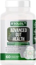 B'SoleilTM Advanced Gut Health Probiyotik - Pre, Pro & Post Biotics - Doğal Gastrointestinal Destek - 60 Sebze Capsules - Gluten Free, Vegan & Non-GMO Real Health Probiyotikleri - 25 Milyar CFU