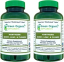Green Organic Supplements Hawthorn Berry Capsules, Leaf, Flower, Hawthorn Supplements Contains 90 Capsules, Natural Hawthorn Herbs for Cardiovascular Health & Natural Heart Care (Pack of 2)