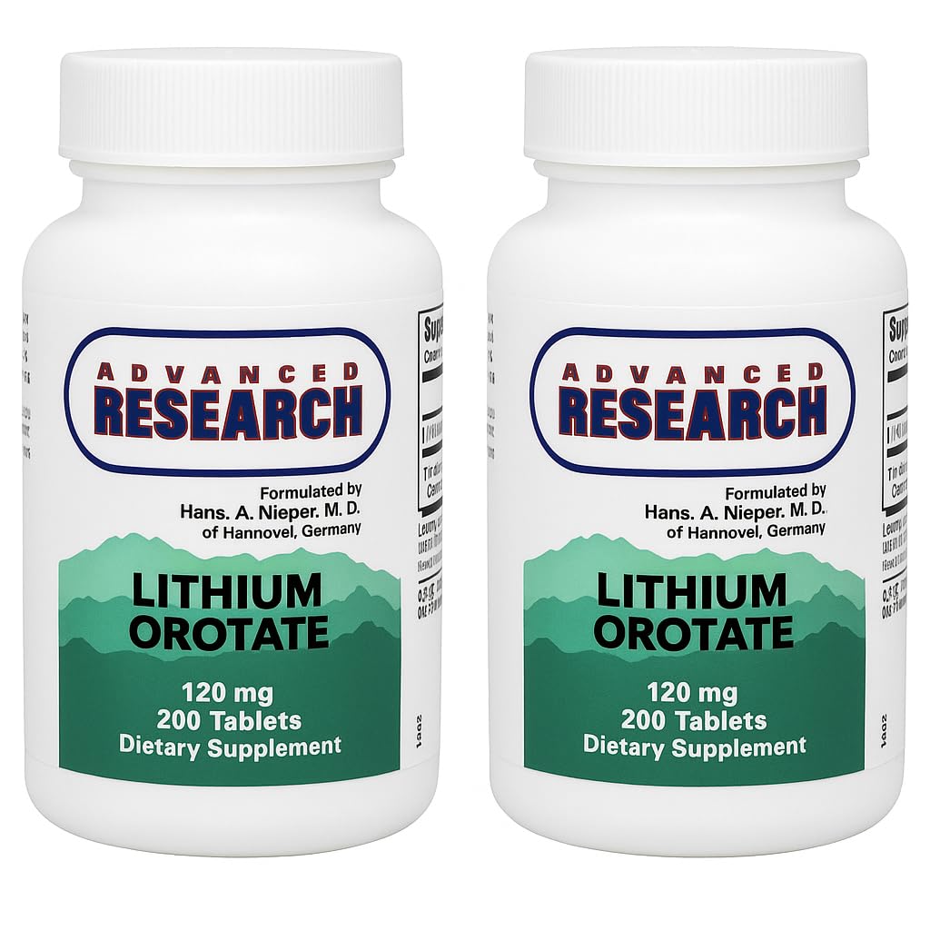 Nutrient Carriers Advance Research Lityum Orotate 120 Mg 200 Tablet (Pack of 2)