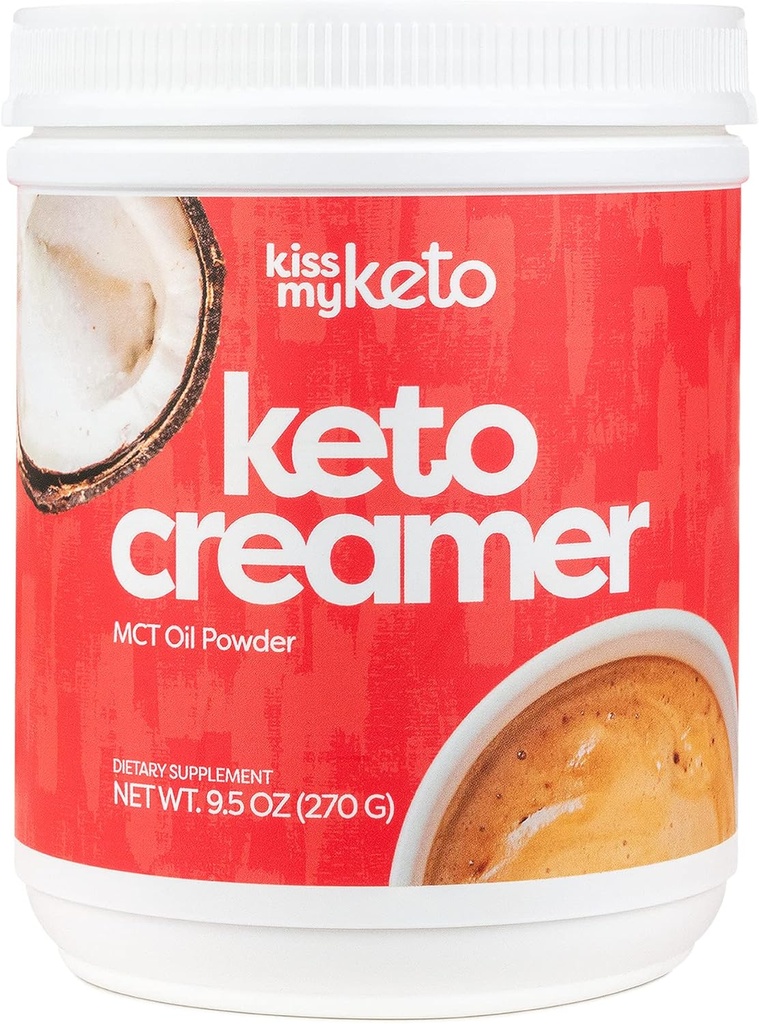 Kiss My Keto Creamer (Original, Unflavored) — Zero-Carb Keto Coffee Creamer + MCT Oil Powder C8 (9g) | Ketogenic Creamer for Coffee & Tea, Keto Shakes | Gluten Free, 30 Servings (1 Pack)