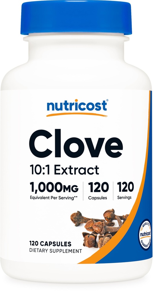 Nutricost Clove Extract 120 Capsules for 120 Servings Per Bottle - Vegan, GMO Free and Gluten Free