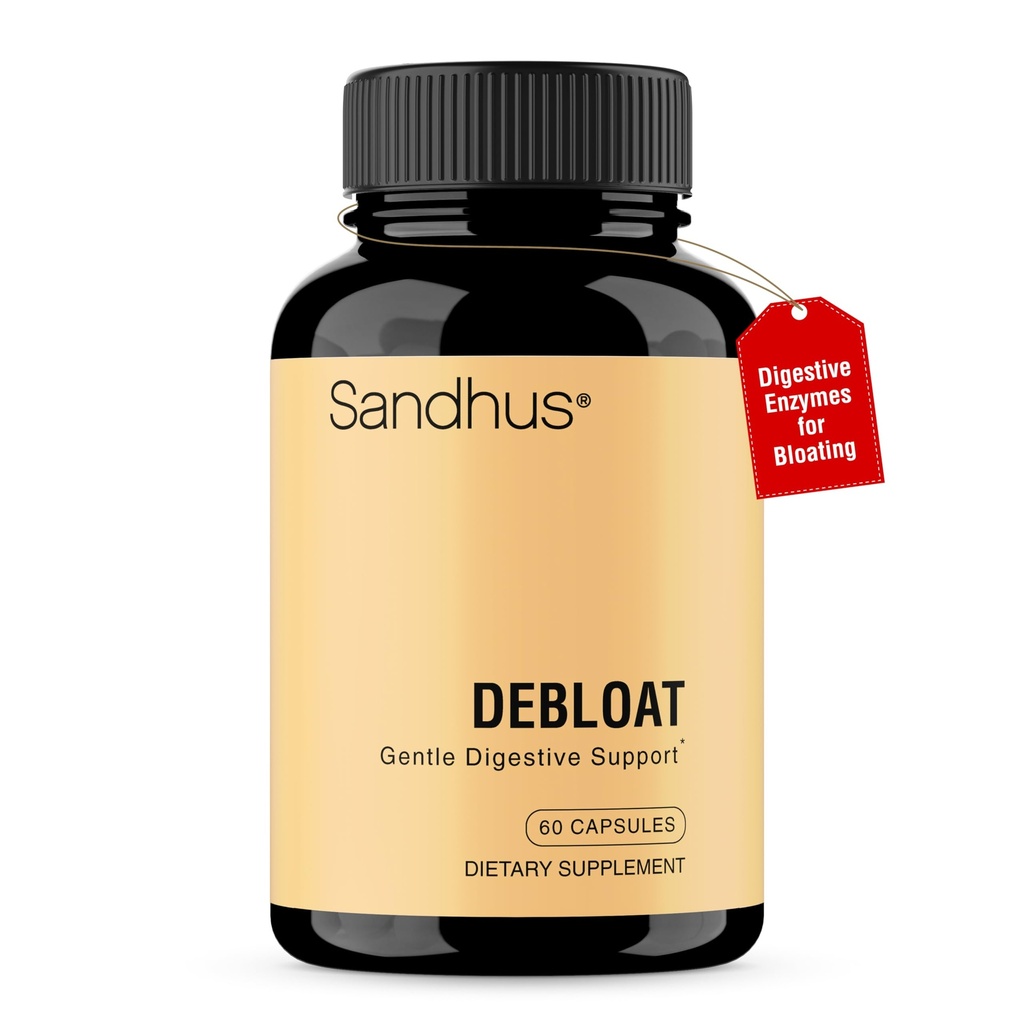 Sandhu's Debloat Digestive Enzymes Capsules | Yardımlar Ease Bloating and Water Retention | Multi-Enzyme Kompleks with Ginger, Dandelion & Fennel | Hızlı Acting Support Supplement for Women & Men | 60 Kont