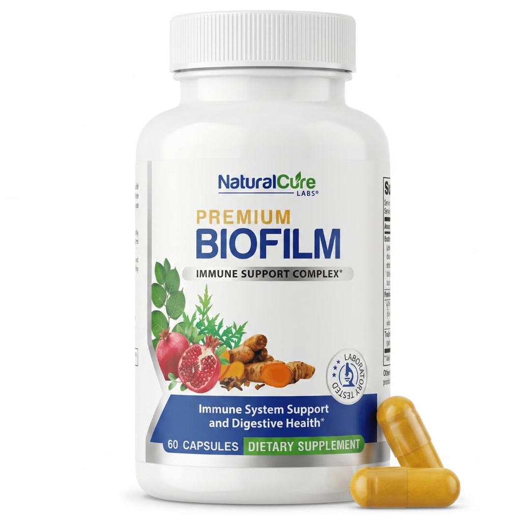 Doğal Cure Labs Biofilm Kompleksi – Premium Biofilm Formula Botanikleri ve Herbs | Digestion & Immune Support | Vegan, Non-GMO, Gluten Free | Biofilm Savunma & Gut Health Supplement | Biofilm