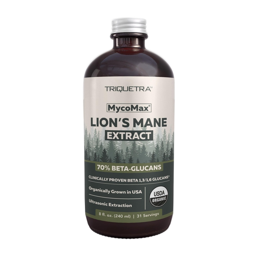 MycoMax Lions Mane Extract -% 70 Beta Glucans, Max Potency Organic Lions Mane Supplement, US Grown + Ultrasonik Ekstraksiyon - hizmet başına 500 mg - mental Clarity, Focus ve Memory - 8 oz.