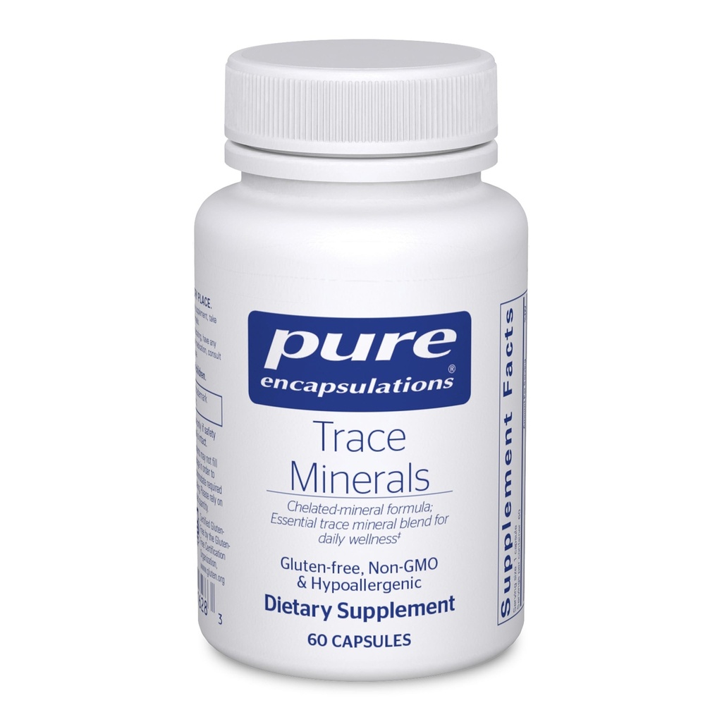 Pure Encapsulations Trace Minerals - Multimineral Supplement - Mineral Supplement - Metabolism & Hücresel Fonksiyonl* - Gluten Free & Vegan - 60 Capsules