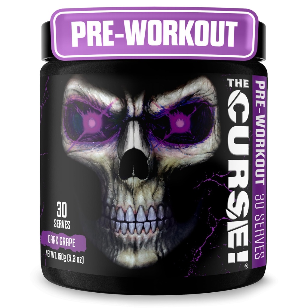 JNX SPORTS The Curse! Dark Grape Pre Workout Powder with Creatine – Extreme Energy Preworkout for Men & Women – 30 Servings – L Citrulline, Beta Alanine & Caffeine for Pump, Strength & Focus