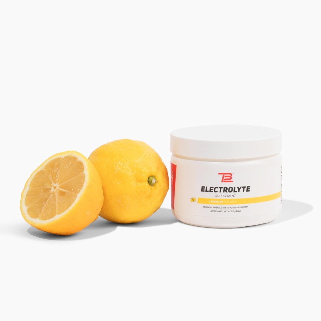 TB12 Elektrolyte Toz Limonade - Mineral-Rich Elektrolyte Toz Tom Brady - Doğal, Low Sugar, Vegan, Gluten-Free, Mix - 30 Servisler (1 Jar)