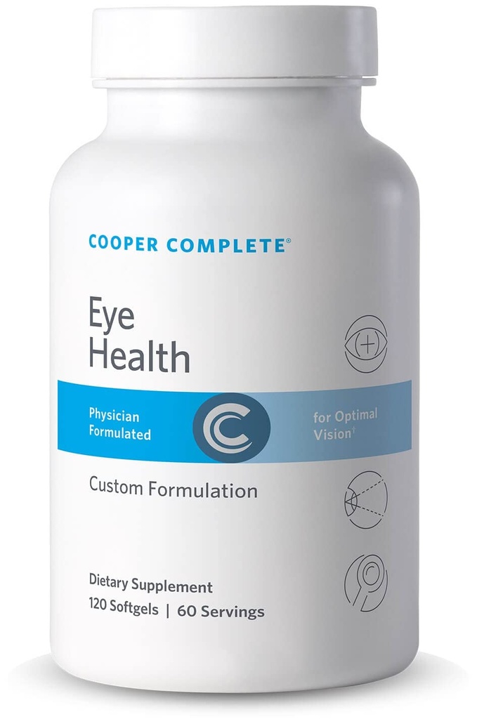 Cooper Tamam - Eye Health Supplement - Lutein, Meso Zeaxanthin ve Zeaxanthin, C & E - Şişe başına 120 Softgels. Pack of 2