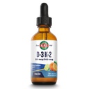 KAL D3 K2 DropIns 125 mcg / 500 mcg Sıvı Vitamin D3 K2 Drops, Bone Health, Heart Health ve Immune Support Supplement, Natural Citrus Flavor, 60-Day Money Back Garanti, Approx. 59