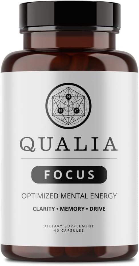 Qualia Focus Brain ATM Supplement | Güçlü Bir Nootropic Sustained mental Energy, Alertness, Concentration & Memory | with Ginkgo Biloba, L-Theanine Plus | 1 Ay Supply