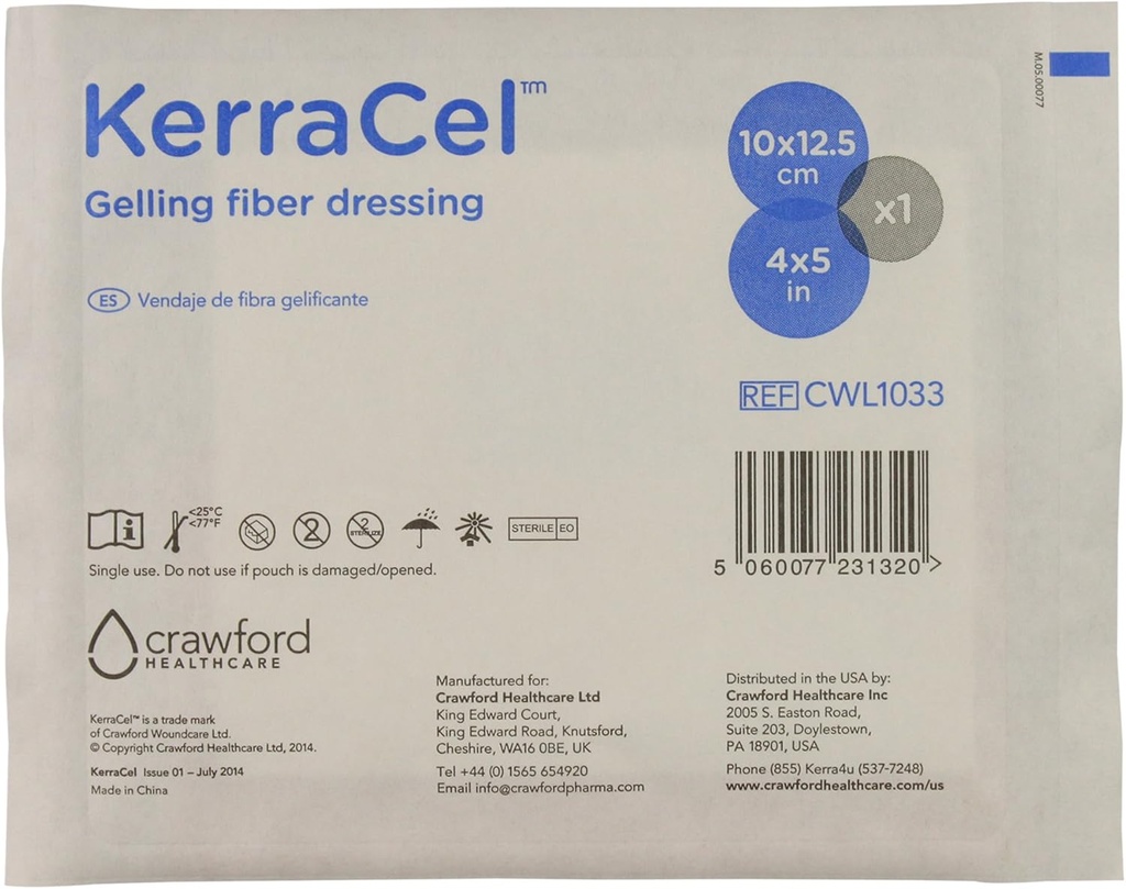 4"x 5" Gelling Fiber Yara Giymek (CWL1033) - Absorbs ve Isolates Yara Drenaj ve Bakteriler, Micro-Contours to The Yara Bed, Keeps Health Moisture Levels (1 Her)