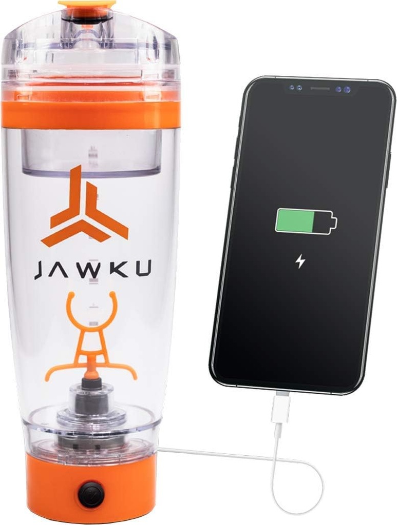 JAWKU POWER SHAKER BOTTLE, DRY STORAGE CONTAINER // Cihazlarınız için Güçlü 11,000 RPM Mixer ve Yapılı-In Şarj Cihazı / 600 ml (20oz.) BPA Free / *NEW* DRY STORAGE CONTAINER