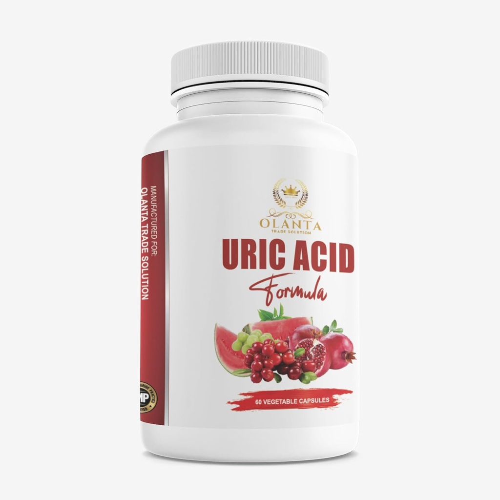 Genric uric Acid Support - URIC Acid Kompleksi - Celery Seed, Pomegranate, Turmeric, antioksidan Pills, Süt Butle Supplement, Tart Cherry, Green Coffee Beans, Citric Acid - 1 Şişe 60 Capsules