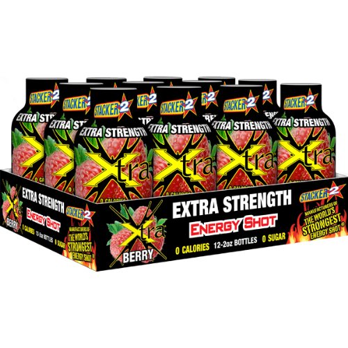 Stacker2 Ekstra Güçlü Enerji Shot Berry Flavor 2oz. 12 Pak