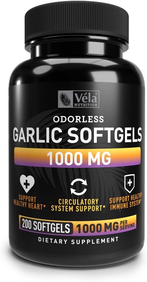 Odorless, Supplement | hizmet başına 1000 mg | Kalp Sağlığı, Circulation ve Immune System | GMP sertifikalı, Non-GMO, 3rd Parti Test Edildi | 200 Capsules