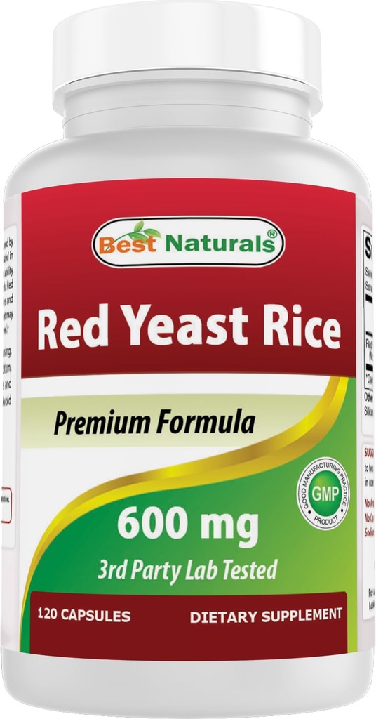 En İyi Doğallar, Red Yeast Rice, 600 mg kapsüller, 120 Capsules, hizmet başına 2 kapsüller / hizmet başına 1200 mg hizmet başına hizmet edecek durumda