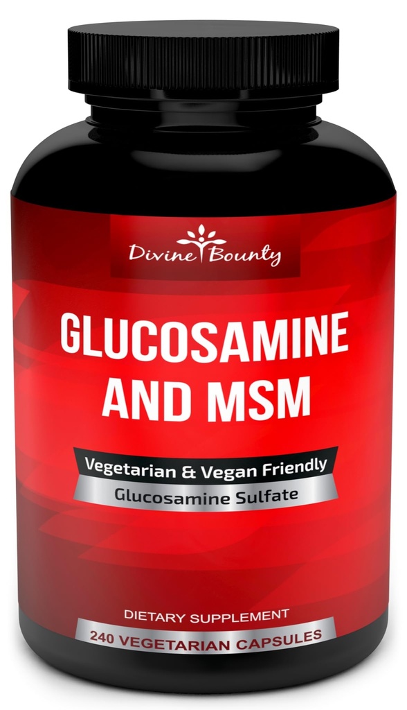 İlahi Bounty Glucosamine Sulfate Supplement (2000 mg per Service) ile MSM - 240 Küçük Vejetaryen Capsules - Shellfish veya Harmful Katkılar