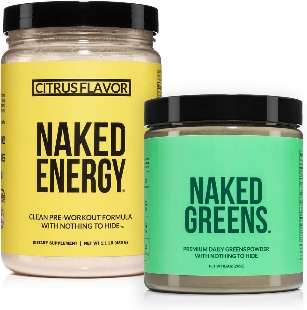 NAKED Vegan Citrus Enerji Beslenme Süper Yeşilleri Toz Organik Yeşiller Tamamladı