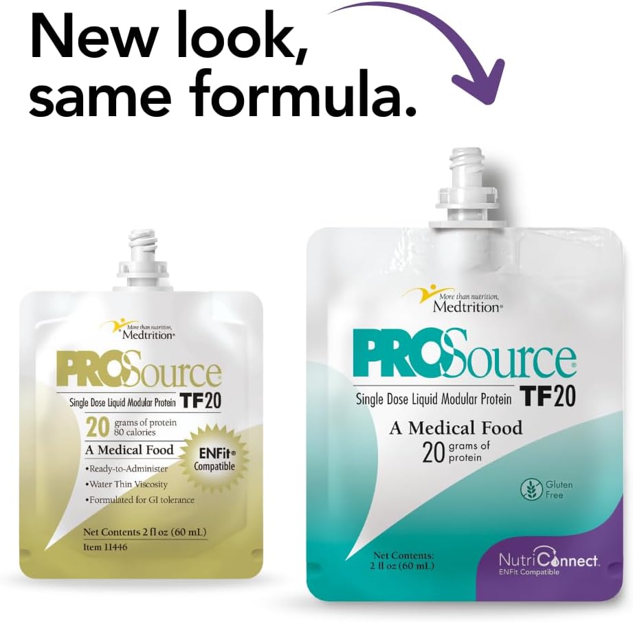 Medtrition NutriConnectTM Pro Source® TF20 – ENFit® Tube Feeding için Uygun Modüler Protein Supplement - 60mL Pouch - Destekler Aspen Kılavuzları & ICU Beslenme