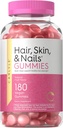 Carlyle Hair Skin and Nails Vitamins | 180 Vegan Gummies | Fruit Flavored Supplement for Men and Women | with Biotin | Non-GMO & Gluten Free