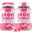 Vegan Demir Kadın ve Erkekler için Gummies - Yetişkinler ve Çocuklar için B12 çinko C Folate B12 Çinko, Demir Eksikliği için, Enerji Boost, Non-Constipating & After Taste, Sugar-Free 2 Pack