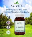 Spirulina Capsules - 90 Sebze Kapsülleri - 450 mg Organik Spirulina Toz - Kosher & Vegan