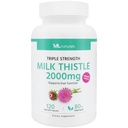 ML Naturals Triple Strength Milk Thistle 2000 mg (High Dosage & Potency Silymarin 192 mg per Service), 120 Sebze Capsules (4 Ay Supply). Liver Health, NSF-Cerated & cGMP-Compliant