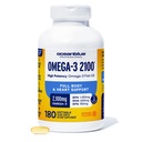 Oceanblue Professional Omega-3 2100 – 180 ct – Triple Strength Burpless Fish Oil Supplement with High-Potency EPA, DHA, DPA – Wild-Caught – Orange Flavor (90 hizmet)