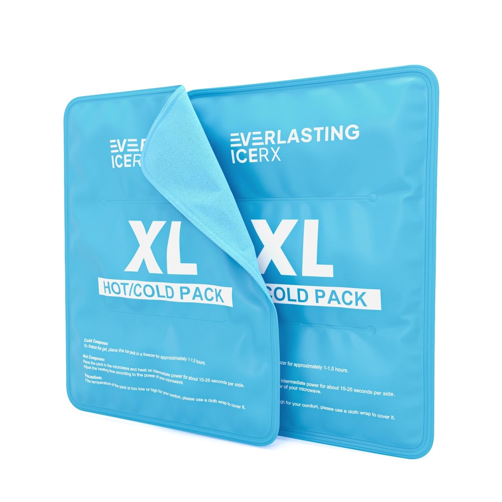 Injuries için Reusable Buz Paketi | 11" x 14.5" - 2 Pack XL | Hot & Cold Pack | Back Pain Relief için Büyük Buz Paketi, Soft Ice Packs Reusable