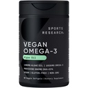 Spor Araştırmaları Vegan Omega-3 Fish Oil Alternative from Algae Oil - En Yüksek Düzeyleri Vegan DHA & EPA Fatty Acids | Non-GMO Tested & Vegan sertifikalı - 60 Veggie Softgels (Carrageenan Free)