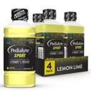 Pedialyte Sport Electrolyte Drink, Fast Hydration with 5 Key Electrolytes for Muscle Support before, During, & After Egzersiz, Lemon Lime, 1 Liter, 4 Paket