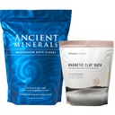 Ancient Minerals Magnesium Bath Flakes - Enviromedica Magnetic Clay - Pure Genuine Zechstein Chloride - Natural Detox with Sodium and Calcium Bentonite Clay Powder